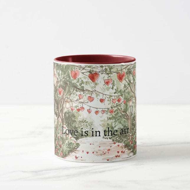 Red Hearts Love is in the air Mug (Center)