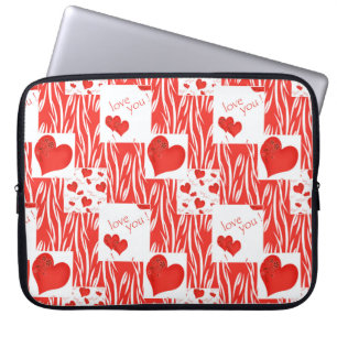 Red hearts, love. laptop sleeve