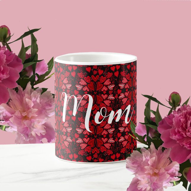 Red Hearts Love Personalised  Coffee Mug (Creator Uploaded)