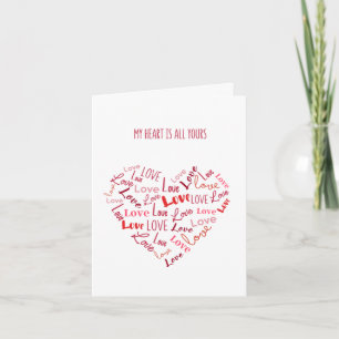 Red Hearts Love Valentine's Day Sweetheart Card