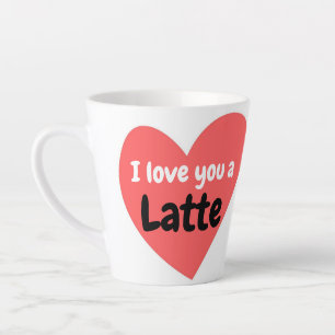 Red Hearts Love You A Latte Happy Valentines Mug