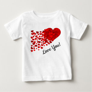 Red Hearts Love You Baby T-Shirt