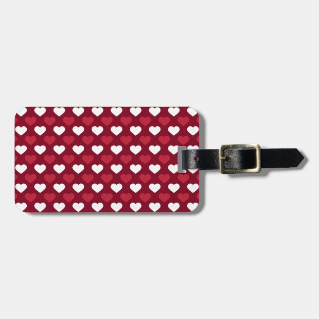 Red Hearts Luggage Tag (Front Horizontal)