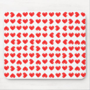 Red hearts mouse pad