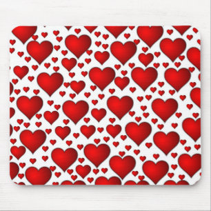 Red Hearts Mouse Pad