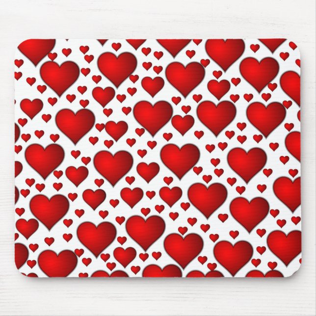 Red Hearts Mouse Pad (Front)