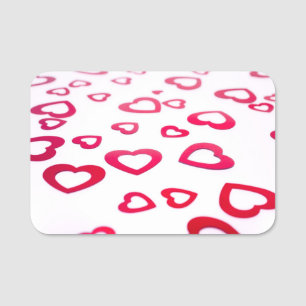 Red hearts name tag