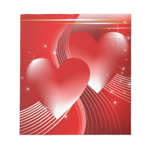 Red Hearts Notepad