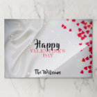 Red Hearts On A White Silk Valentine's Placemat
