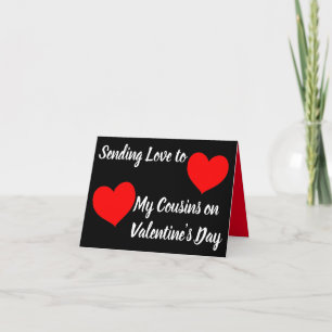 Red Hearts on Black Card