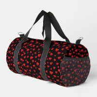 Red Hearts On Black