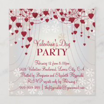 Red Hearts on Radiant White Valentines Party