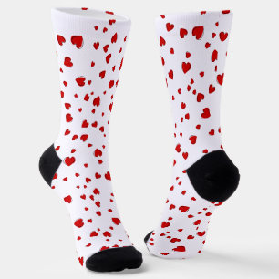 Red Hearts on White Socks