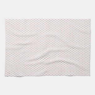 red hearts on white tea towel