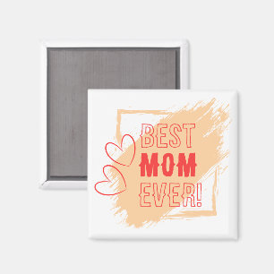 Red Hearts Outline Best Mom Magnet