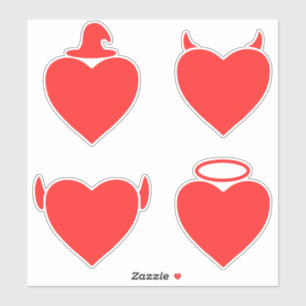 Red Hearts Pack Angel, Devil, Elf and Wizard