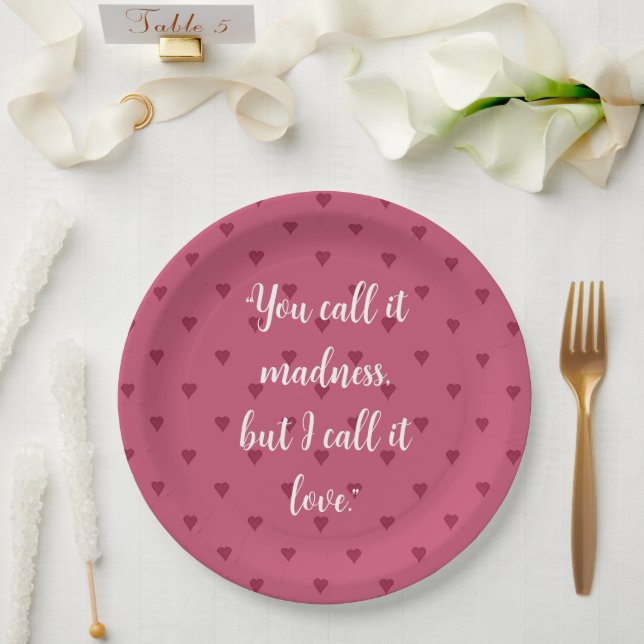 Red Hearts Paper Plates (Wedding)