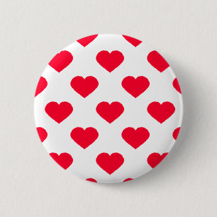 Red Hearts Pattern 6 Cm Round Badge