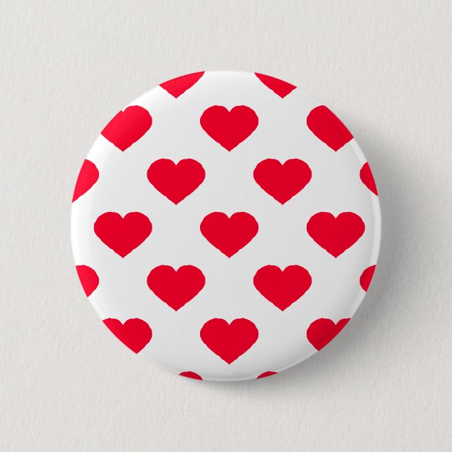 Red Hearts Pattern 6 Cm Round Badge (Front)