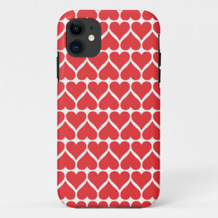 Red hearts pattern iPhone 11 case
