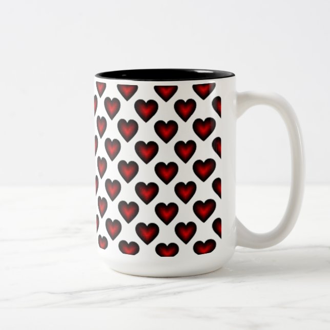 Red Hearts Pattern Coffee Mug (Right)