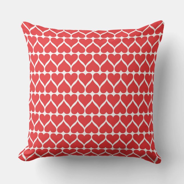 Red hearts pattern cushion (Front)