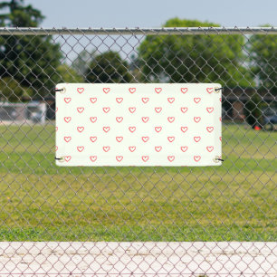 Red Hearts Pattern, Cute, Love Banner