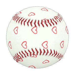 Red Hearts Pattern, Cute, Love Baseball