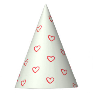 Red Hearts Pattern, Cute, Love Party Hat