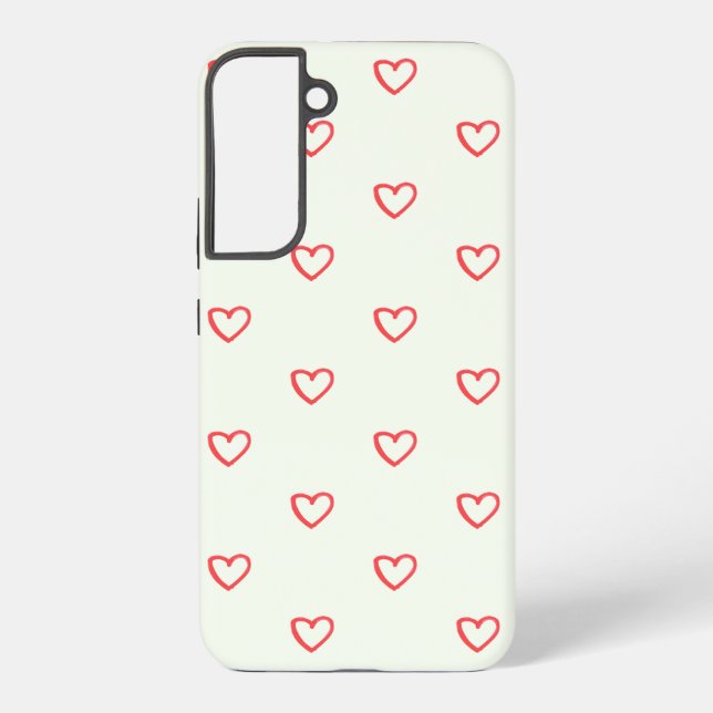 Red Hearts Pattern, Cute, Love Samsung Galaxy S22+ Case (Back)