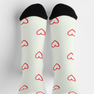 Red Hearts Pattern, Cute, Love Socks