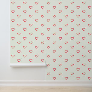 Red Hearts Pattern, Cute, Love Wallpaper