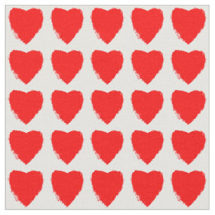 Red Hearts Pattern Fabric