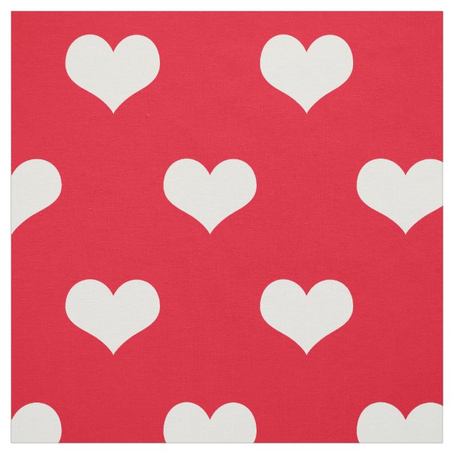 Red Hearts Pattern Fabric (Swatch)