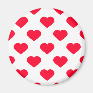 Red Hearts Pattern Magnet