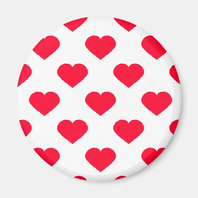 Red Hearts Pattern Magnet (Front)