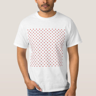 Red Hearts Pattern on a White Background. T-Shirt