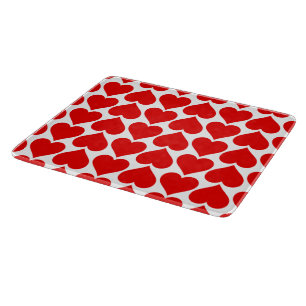 Red Hearts Pattern, Romantic, Love Cutting Board