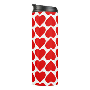 Red Hearts Pattern, Romantic, Love Thermal Tumbler