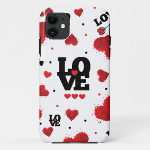 Red Hearts Pattern Valentine's Day iPhone 11 Case