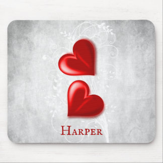 Red Hearts Personalised Mouse Pad