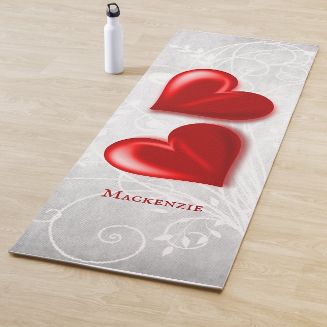 Red Hearts Personalised Yoga Mat (In Situ)