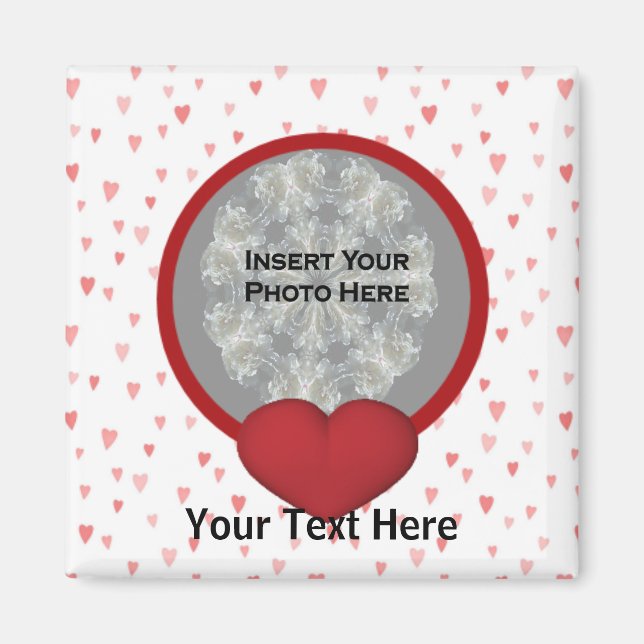 Red Hearts Photo Magnet (Front)
