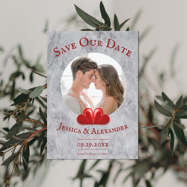 Red Hearts Photo Save The Date (Creator Uploaded)