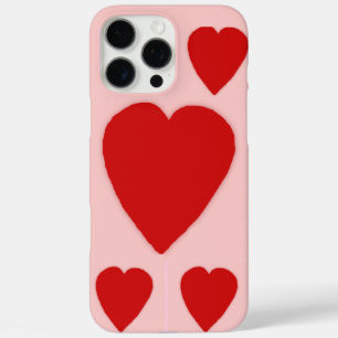 Red Hearts Pink iPhone / iPad case