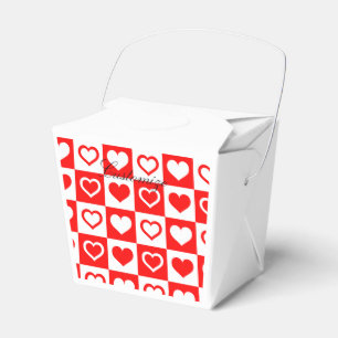Red Hearts Plaid Pattern Thunder_Cove Favour Box