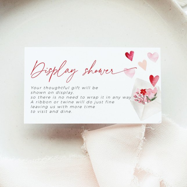 Red Hearts Post Valentine Display Shower Bridal Enclosure Card (Creator Uploaded)