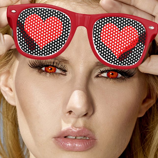 Red Hearts retro Shades / Fun Party Sunglasses (Creator Uploaded)