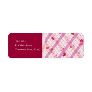 Red Hearts Return Address Label