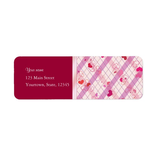 Red Hearts Return Address Label (Front)